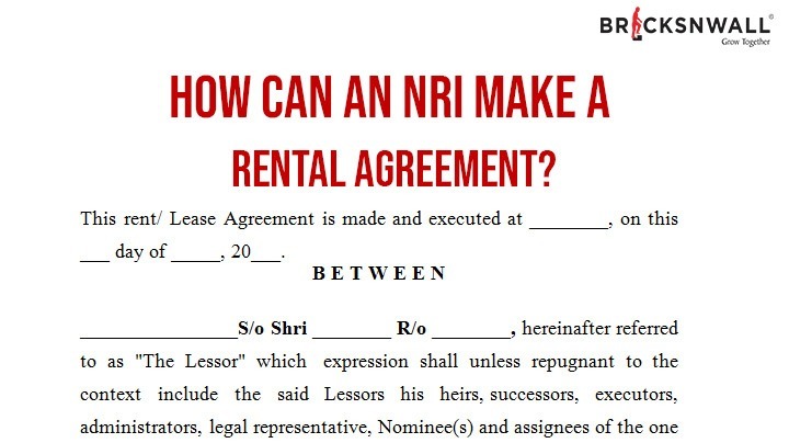 How can an NRI make a rental agreement?